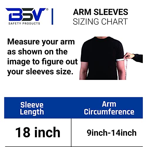 BSV Kevlar Cut & Heat Resistant Mechanic Arm Protection Sleeves with Finger Opening - Bite Proof- Unisex - 18 Inches, 1 Pair, Black, 18 Inches