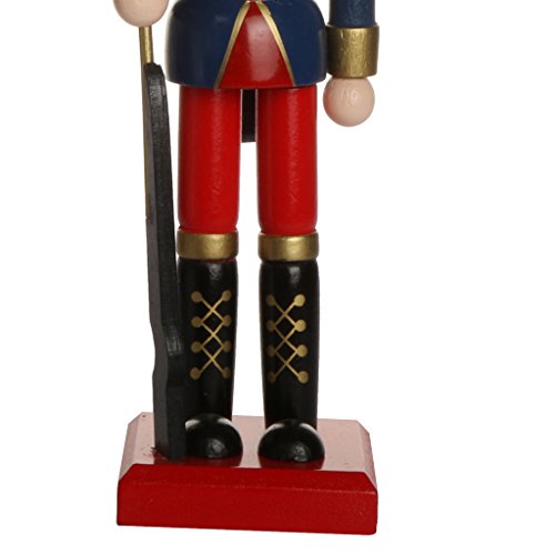 YIJU 2Pc 25,5 Cm de Madeira Quebra-nozes Soldado Fantoche Artesanal para O Natal