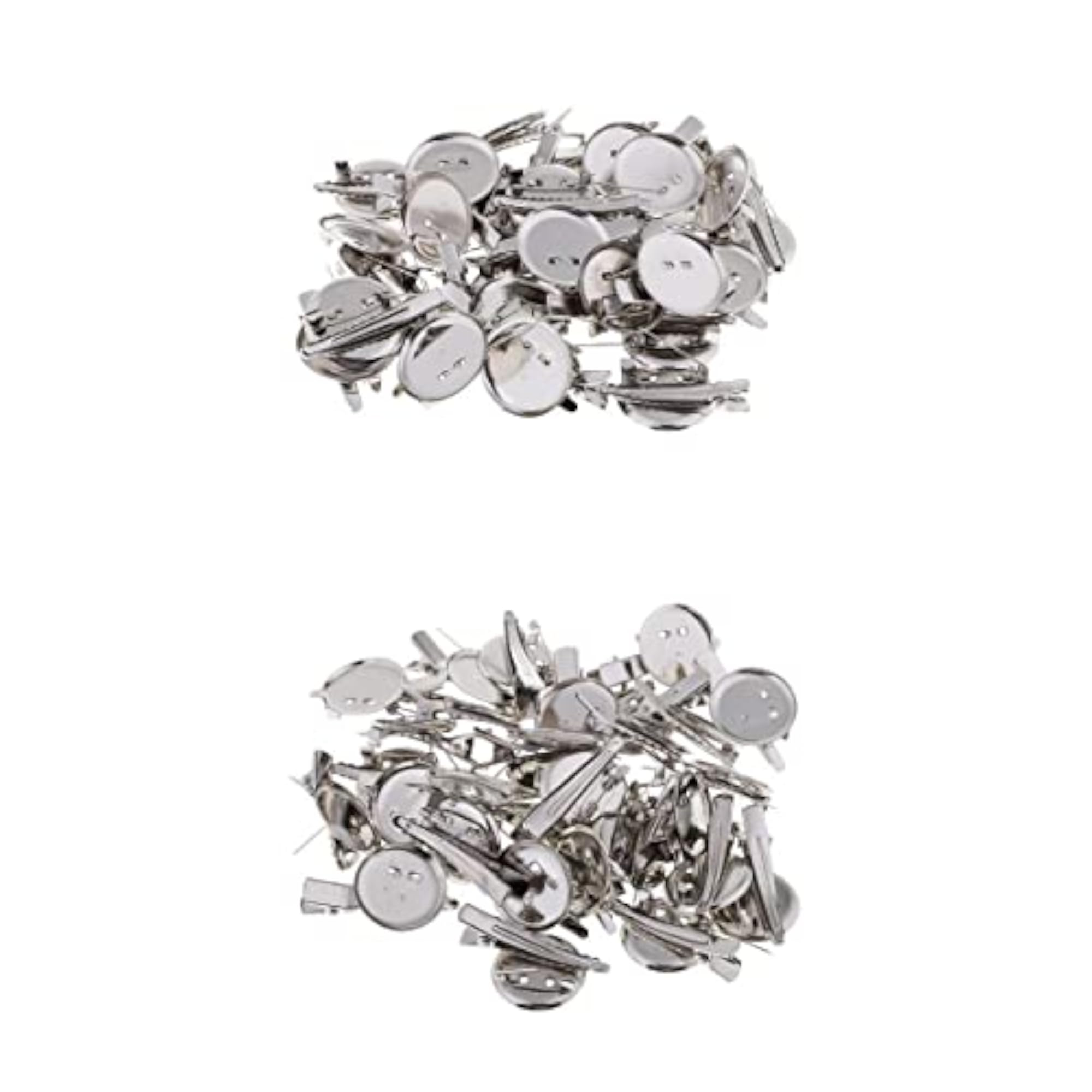 60 Pieces Round Brooch Base Hair Clips Cabochon Blank Tray