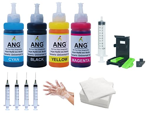 Image of ANG 805XL Ink Cartridge Refill for USE in Deskjet 1210, 1211, 1212, 1213, 2330, 2331, 2332, 2333, 2720, 2721, 2722, 2723, 2729 Deskjet Plus 4121, 4122, 4123 Printers (Full Set)