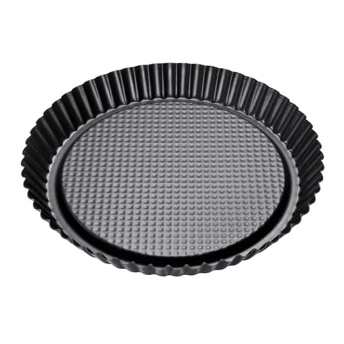 Zenker Moule à Tarte aux Fruits Renversée - Anti-Adhésif, Acier, 28 cm, Noir - Pour Framboises, Fraises et Autres Gâteaux