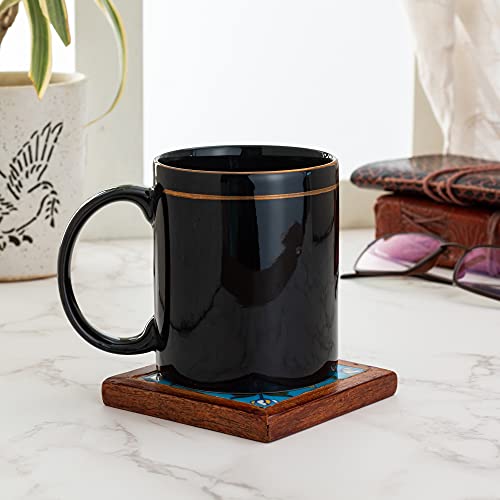 Image of Clay Craft Fine Ceramic Coffee Mug 350 ml- Premium Gold Mugs Suited for Home, Kitchen, Office Desks and for Gifting Purpose (1 Mug- Black Gold Line)
