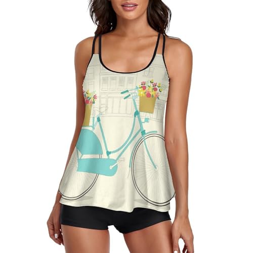 Bikini avec short de garçon pour femme cachant le ventre | Robe tankini