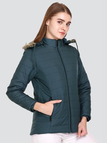 Image of RARE TIMES Women's Stylish Solid Full Sleeves Jacket | Winter Wear Quilted Jacket for Travelling | Regulaer Fit Puffer Jacket For Women