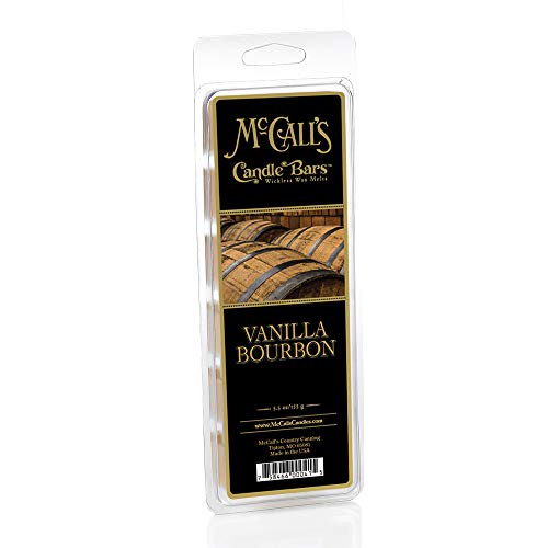 Image of McCall's Candles | Vanilla Bourbon | Scented Wax Melt | Warm Vanilla Bean, Aged Bourbon & Sweet Oak | 6-Piece Break-Apart Bar | 12-24 Hours Per Wedge | Poured in the USA | 5.5 oz