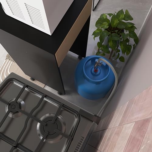 Aparador Suporte Para Cozinha Esconde Botijão De Gás Com Porta Rodízio (Preto)
