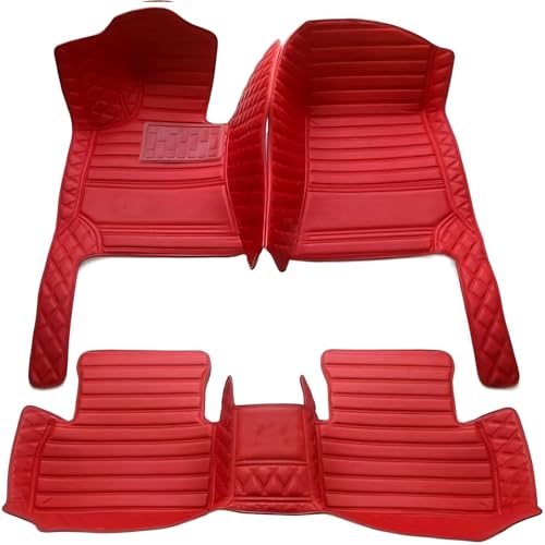 Customize All-Weather Protection Luxury Leather Floor Mats for Cars, SUVs, and Trucks According to Automotive Model (red)