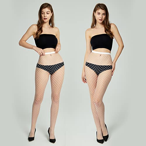 Image of Fishnet Stockings Lace Patterned Tights High Waist Pantyhose Fishnets for Women