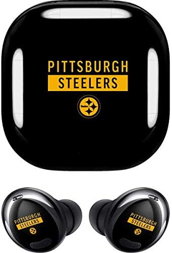 Skinit Decal Audio Skin Compatible with Samsung Galaxy Buds Pro - Officially Licensed NFL Pittsburgh Steelers Black Performance Series Design