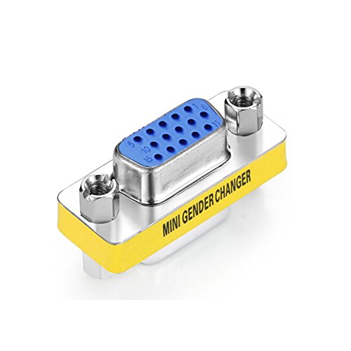 Image of WOVTE DB9 Female to Female Mini Gender Changer Coupler Adapter Connector Pack of 2 (VGA /SVGA 15 /15)