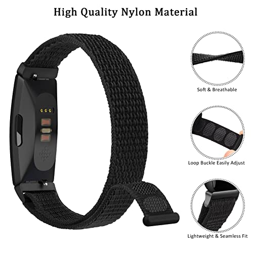 2 Pack Nylon Ace 3 Bands Compatible With Fitbit Ace 3 Straps For Kids Boys Girls - Soft Skin-Friendly Breathable Colorful Ace 3 Bands For Kids Watch Band Wrist Strap Bracelet Accessories (Black+Blue Green) #TOP1