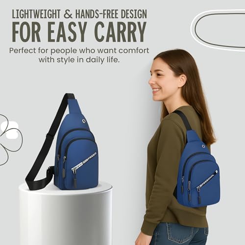 Image of CARRY TRIP Men & Women Shoulder Bag, Small Crossbody Chest Sling Bag With 2 Compartment, 1 Front Pocket, Earphone Hole & Water-Resistant for Travel, Office, Biking, Hiking, Gym Daily Use