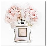 The Oliver Gal Artist Co. Fashion and Glam Wall Art Canvas Prints 'Dawn Morning Bouquet Peach' Home Décor, 12" x 12", White, Pink