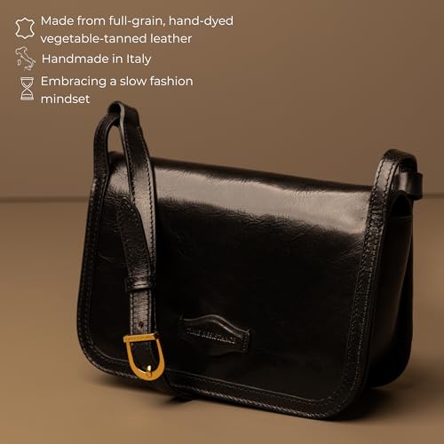 Image of Time Resistance Leather Crossbody Bag - Messenger Bag with Magnetic Closure - Leather Handbag Purse for Women