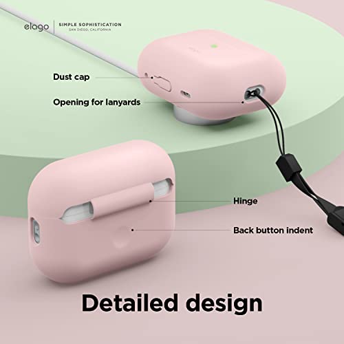 elago Silicone Case Compatible with Apple AirPods Pro 2nd Generation Case Cover Strap Included, Protective Case - Image 4