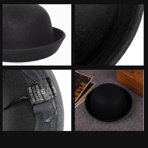 Chapeau melon noir vintage taille 56-58cm pour compléter votre style rétro - 5