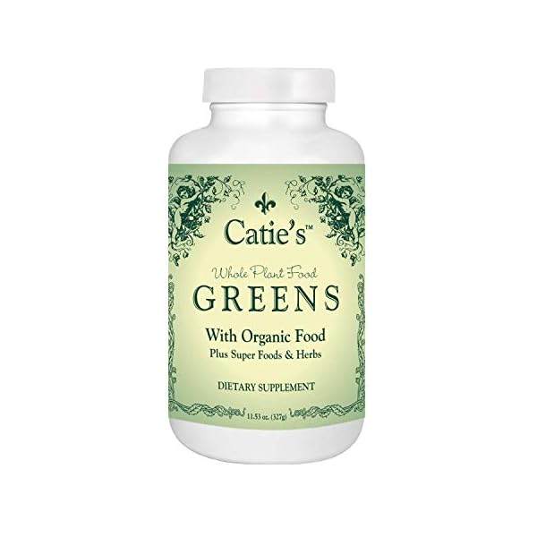 Catie's Organic Greens - Vegan, NON-GMO - 45 Ingredients! Green Superfood for Optimal Health and Vitality. 30 Servings. 12 oz. Made from Whole Plant Foods!