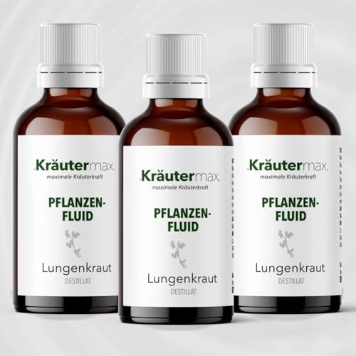 NUOVO! Gocce di polmonaria Kräutermax | Estratto di polmonaria liquido come perfetta alternativa alle capsule di polmonaria o al tè di polmonaria | 3 x 50 ml