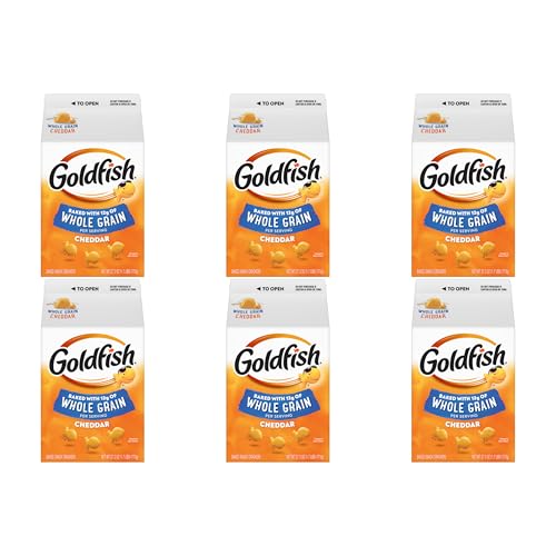 Goldfish Baked with Whole Grain Cheddar Cheese Crackers, 27.3 Oz (6 Pack)