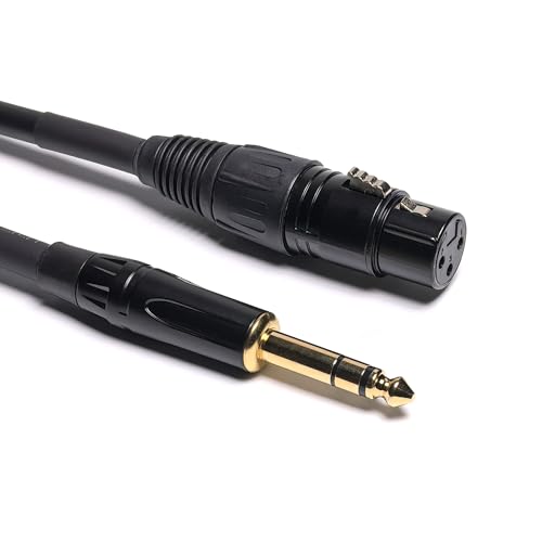 023 6in 1/4 TRS to XLR Female Adapter, 6.35 to XLR Female, XLR to 1/4 Adapter 1/4 Audio Cable 6in/2pack
