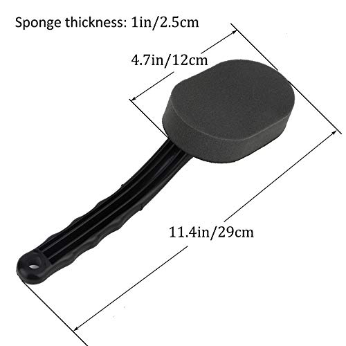 Sdoot Tire Shine Applicator, 2 Pack Tire Dressing Applicator Pad, Tire Sponge Applicator Curved Tire Detail Sponge With Handle #TOP1