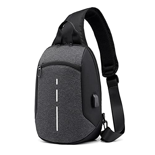 Sac à bandoulière de grande capacité pour homme avec port de charge USB intégré