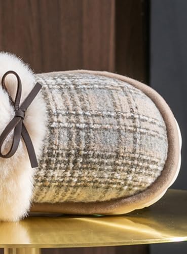 House Slippers Womens Cozy Slip on Warm Classic Vintage Checkered Shoes Indoor Outdoor with Anti-slip sole3