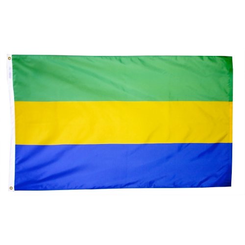 Gabon Flag Nylon 4 ft. x 6 ft. Made in the USA