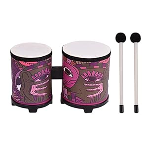 Bongo Drum percussie-instrument Pigskin Drum Head Wood Musical Toy met paar Hamers