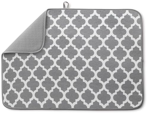 Tapete Bellemain XXL de microfibra para secar platos, 24x17" absorbente gris 2