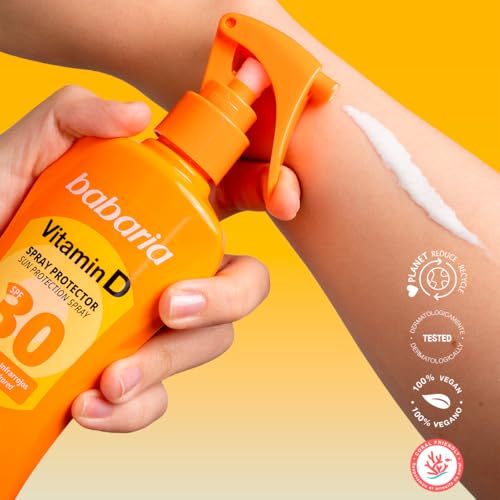 Babaria - Spray Solare Vitamina D Spf30 | Crema Solare 30 Corpo 200Ml | Bloccante Solare Con Vitamina D | Protezione Solare Pistola | Protezione Solare 30 Tutti I Tipi Di Pelle - 4