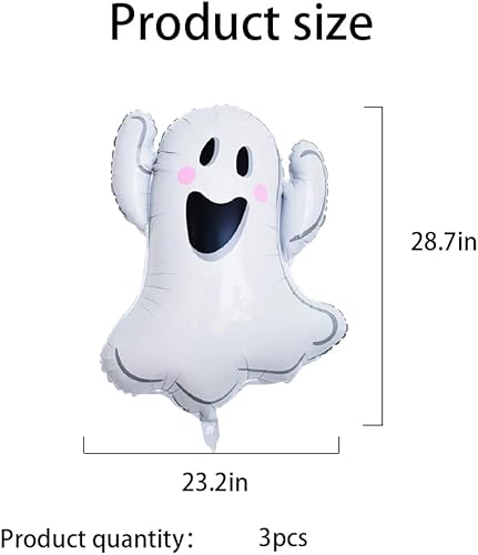 Miniatura 2 de Globos de fantasma, globos de fantasma blanco, globos de aluminio de fantasma para suministros de fiesta temática de fantasmas, decoraciones de