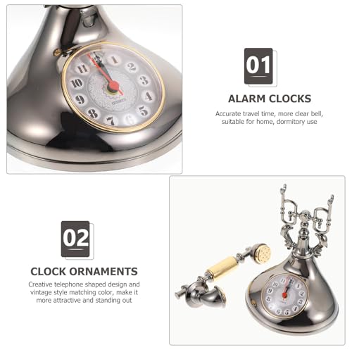 Reloj de mesa retro decorativo estilo teléfono antiguo para sala 8