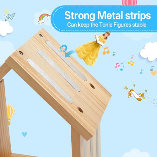 Image of for Tonies Shelf, Compatible with Toniesbox 1 and Toniesbox 2 Tonies Magentic Wall Shelf for Creative Tonies Figures 12-40 Characters Wooden Tonie Storage Shelves for Kids Play Room(House Shape)
