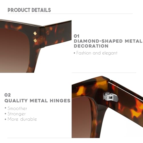 mosanana Retro Oversized Square Polarized Sunglasses for Women Vintage 70s Classic Big Sun Glasses MS523654