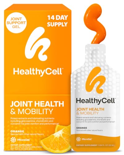Healthycell Joint Health & Mobility Daily Liquid Supplement - Joint Support Supplement, Inflammation Response, Cartilage & Flexibility with Curcumin, Glucosamine & Chondroitin - 14 Gel Packs