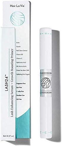 Lash24 by Hair La Vie - Eyelash Serum & Eyebrow Serum - Lash Enhancer and Primer - Dual Formula with AM Lash Primer & PM Lash Boost - Long Lash Serum to Lengthen Lashes All Day - 2-Month Supply