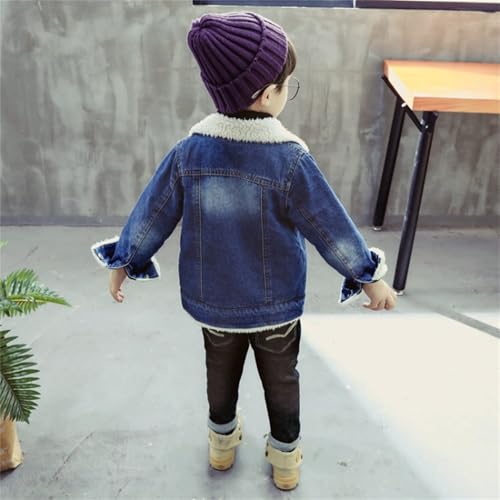 Toddler Kids Denim Jacket Long Sleeve Lapel Collar Button Up Plush Denim Coat Girls Casual Slim Fit School Daily Wear2