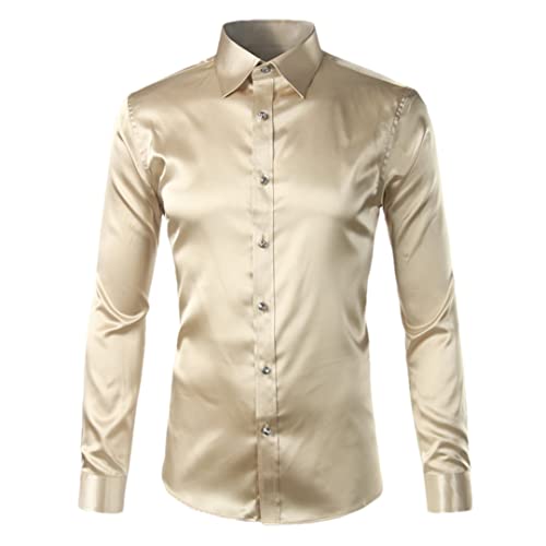 Chemise en satin de soie Niiyyjj jaune clair pour un look chic et raffiné