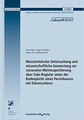 Preisvergleich Produktbild Messtechnische Untersuchung und wissenschaftliche Auswertung zur saisonalen Wärmespeicherung über Sole-Register unter der Bodenplatte eines ... (Forschungsinitiative Zukunft Bau)