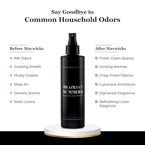 Mavwicks Fragrances - (Brazilian Summers) Linen & Room Spray (8oz) – Bedroom & Home Fragrance Mist, Long-Lasting Freshness To Brighten Up Your Space, Fabric & Air Freshener, Aromatherapy Scent Spray
