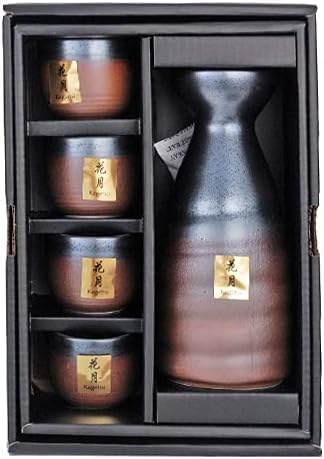 Traditionelles Japanisches Sake-Set | 1 Tokkuri-Flasche (245 Ml) + 2 Ochoko-Becher (70 Ml) – Keramik, Frühlingsblüten-Design