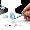 Myhealingworld Natural Blue Fire Rainbow Moonstone 12x16mm pear cabochon AAA quality loose calibrated gemstones for jewelry making 3 pcs Box #1
