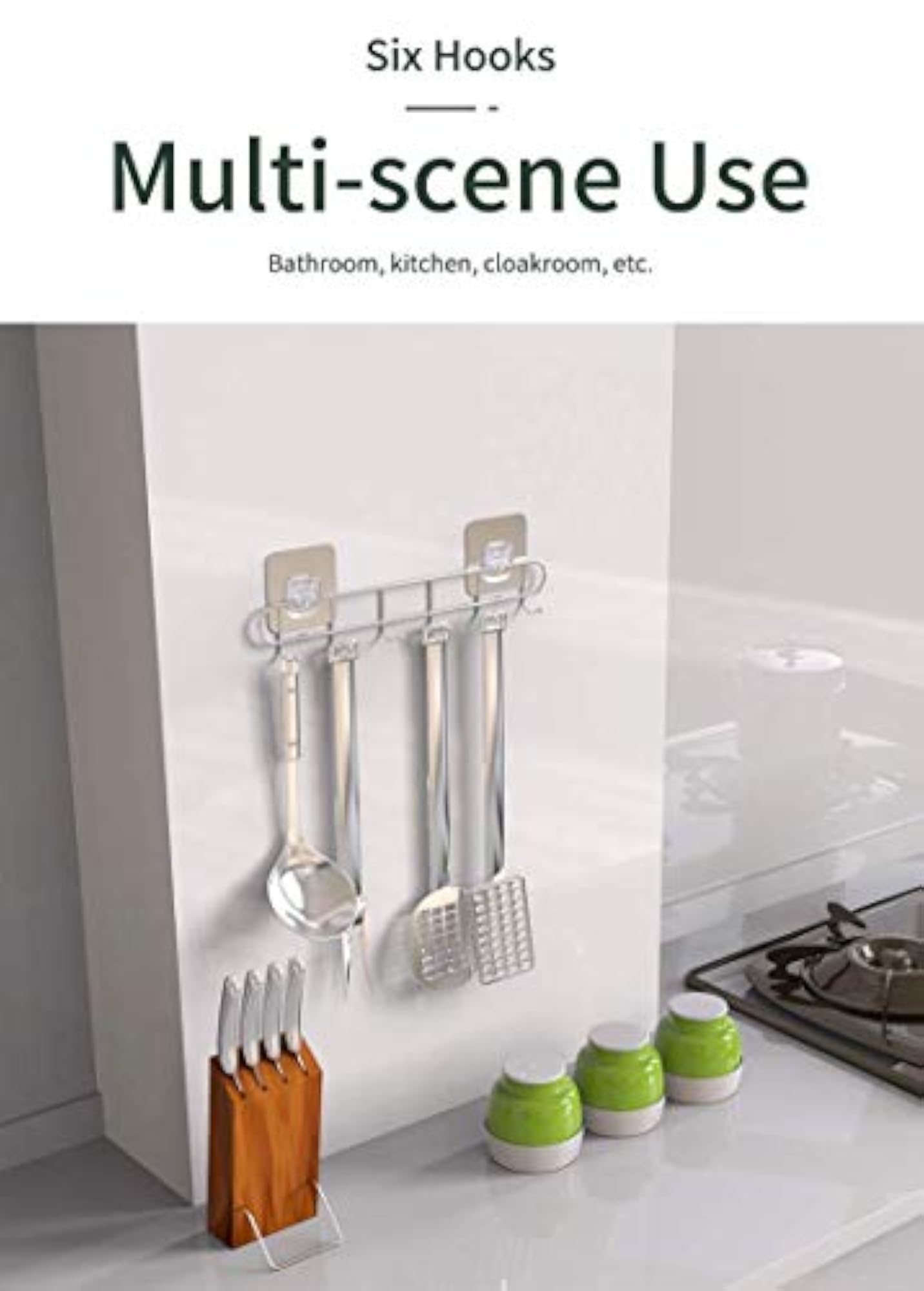Multi-Functional Self-Adhesive Wall Hook Hanger, Stainless Steel
