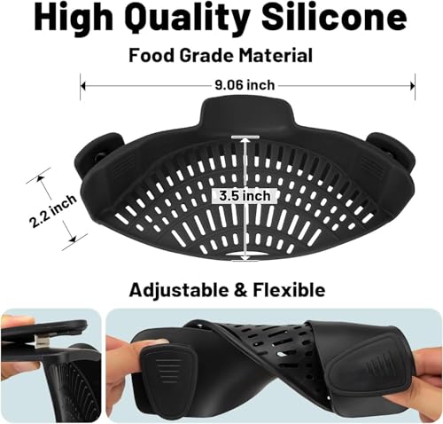 1pc Silicone Adjustable Clip-On Strainer for Pans, Bowls, Veggies & Noodles #2