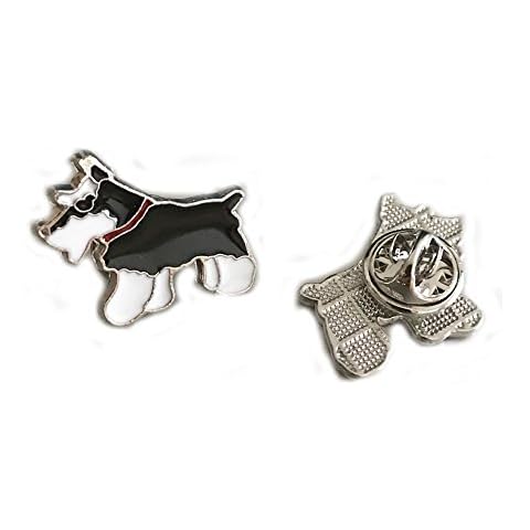 Dreamls Dog ID Tag Brooch, Cute Puppy Dogs Cartoon Brooch Series Dogs Corsage Metal Brooch for Women Girls Holiday Christmas Birthday Gift 2PCS (Black Schnauzer) Cover