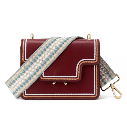 Image of Wide Shoulder Strap Adjustable Replacement Belt Guitar Style Crossbody Bag Handbag Strap Multicolor Canvas Straps(Wide:2in)(Color35)