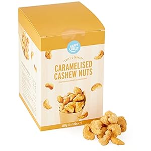 Amazon merk – Happy Belly gekarameliseerde cashewnoten, 120 g x 4