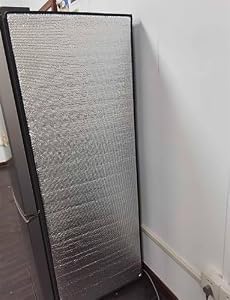 JNTFNE Insulated Refrigerator Cover,Aluminium Foil Insulation Sheet,Vertical Freezer Sunshade Film,Sun Protection Shield for Fridge Freezers with Magnetic Suction(50x170cm)