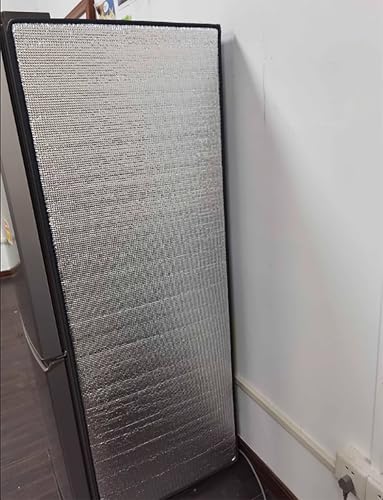 Insulated Refrigerator Cover,Aluminium Foil Insulation Sheet,Vertical Freezer Sunshade Film,Sun Protection Shield for Fridge Freezers with Magnetic Suction(50x170cm)